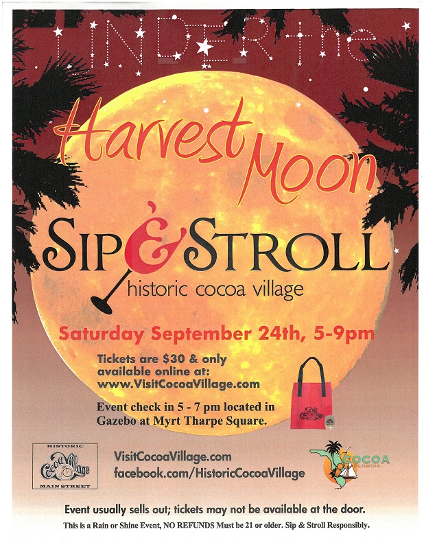 Under the Harvest Moon Sip & Stroll in Historic Cocoa Village Brevard